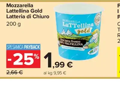 Mozzarella Lattellina Gold Latteria di Chiuro