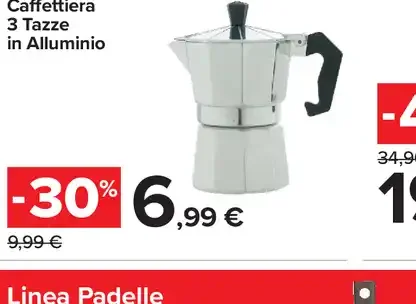 Caffettiera 3 Tazze in Alluminio