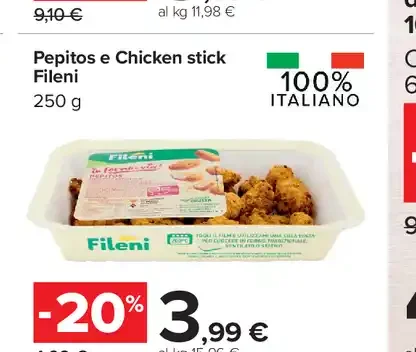 Pepitos e chicken stick