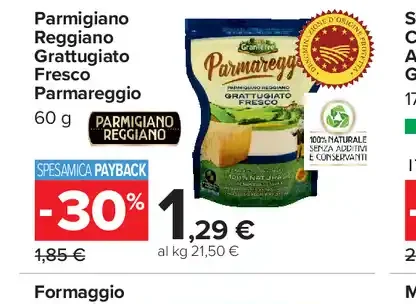 Parmigiano Reggiano grattugiato fresco