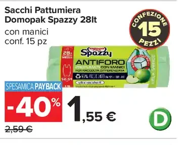 Sacchi pattumiera Domopak Spazzy 28 l