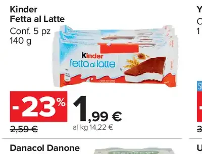 Kinder fetta al latte