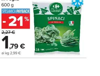 Spinaci in foglia