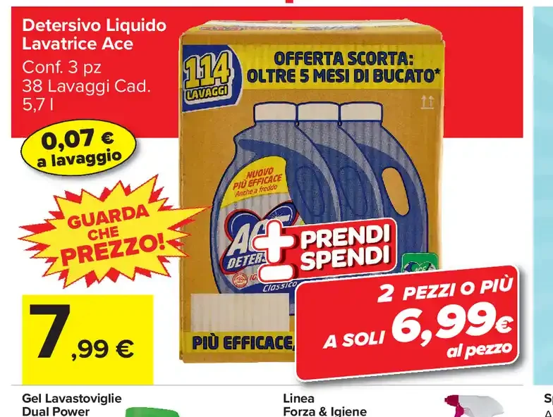 Detersivo Liquido Lavatrice Ace