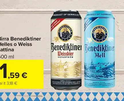 Birra Benediktiner Helles o Weisse