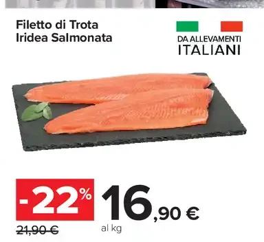 Filetto di trota iridea salmonata