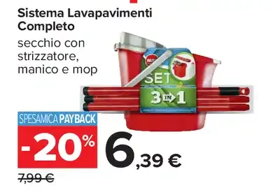 Sistema lavapavimenti completo