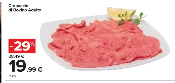Carpaccio di bovino adulto