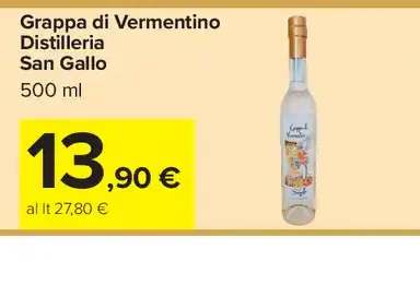 Grappa di Vermentino Distilleria San Gallo