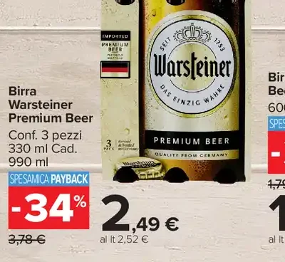 Birra Warsteiner Premium Beer