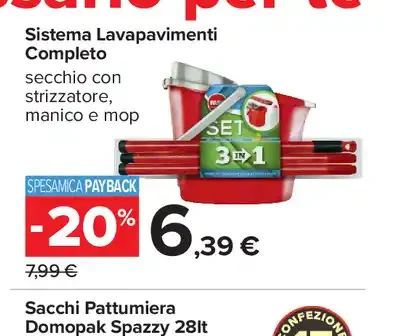 Sistema lavapavimenti completo