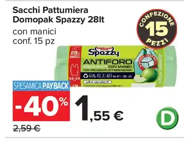 Sacchi pattumiera Domopak Spazzy 28 l
