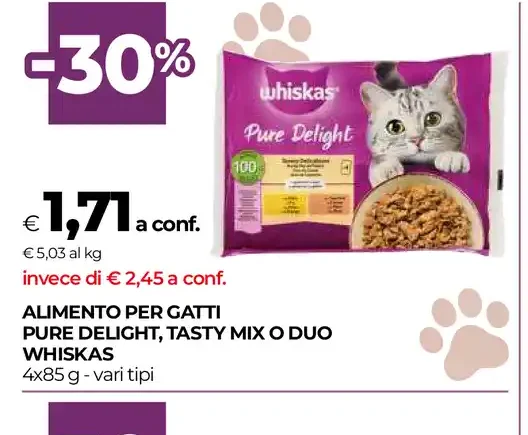 Alimento per gatti Whiskas Pure Delight