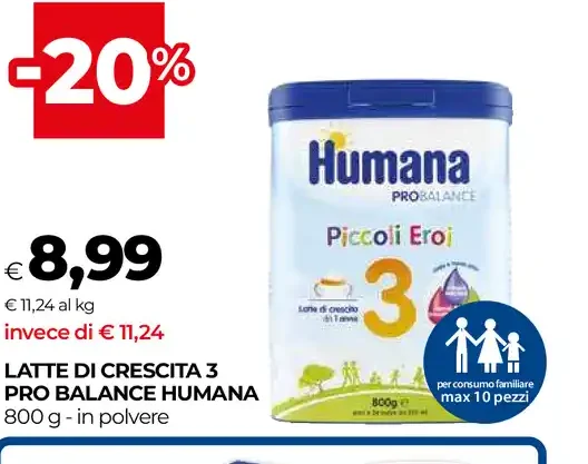 Latte di crescita 3 Humana Pro Balance