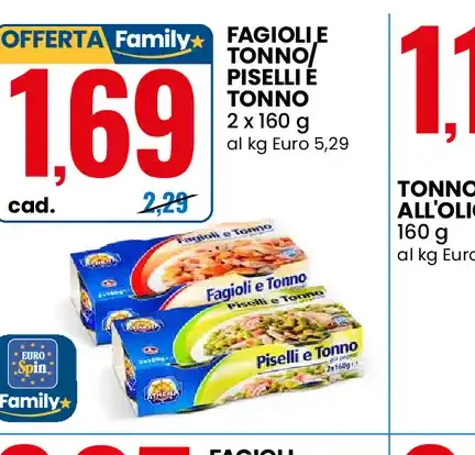 Fagioli e tonno/piselli e tonno