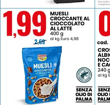 Muesli croccante al cioccolato al latte