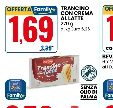 Trancino con crema al latte