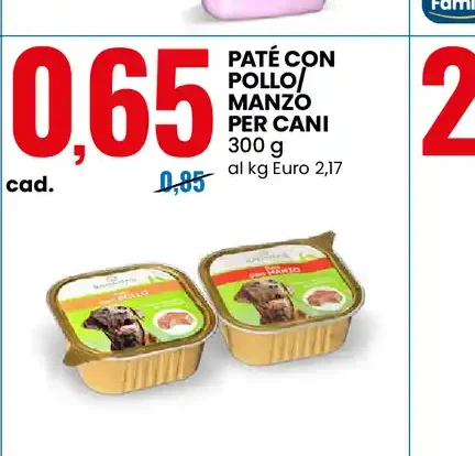 Paté con pollo manzo per cani