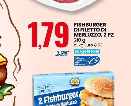 Fishburger di filetti di merluzzo