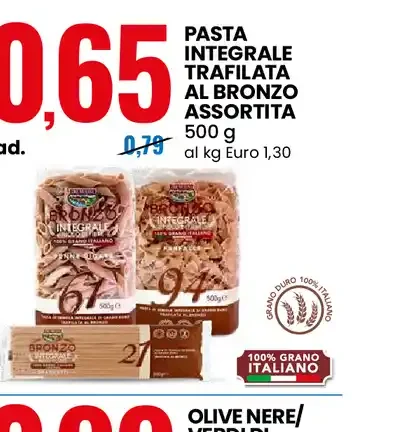 Pasta integrale trafilata al bronzo assortita