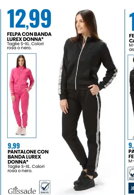 Felpa con banda lurex donna