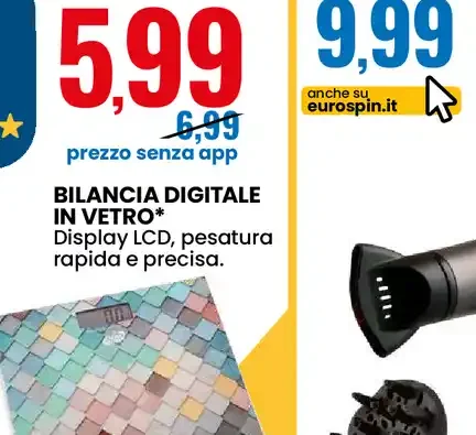 Bilancia digitale in vetro