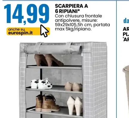 Scarpiera a 6 ripiani