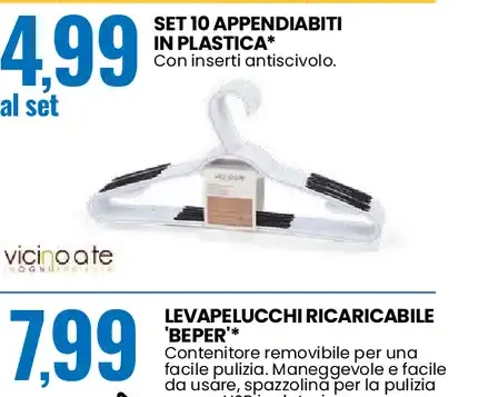 Set 10 appendiabiti in plastica