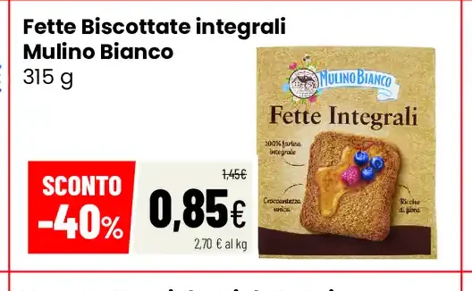 Fette Biscottate Integrali Mulino Bianco