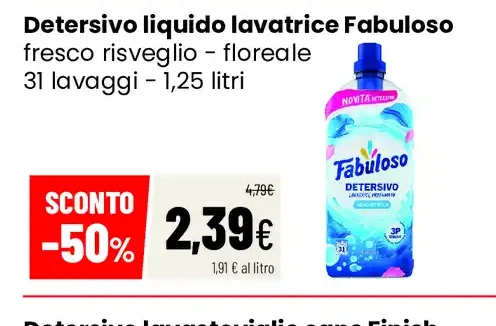 Detersivo liquido lavatrice Fabuloso