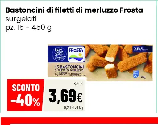 Bastoncini di filetti di merluzzo Frosta
