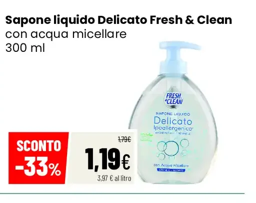 Sapone liquido Delicato Fresh & Clean