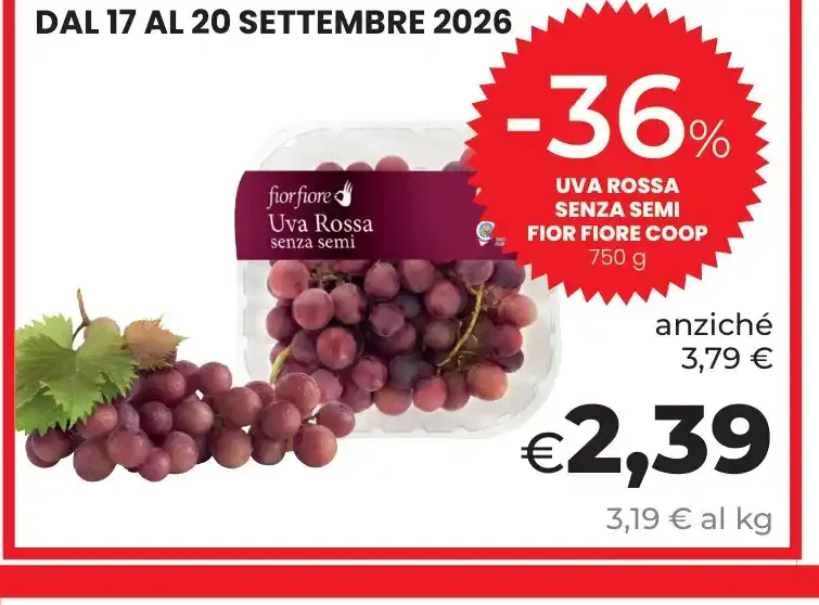 Uva rossa senza semi Fiorfiore