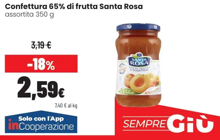 Confettura 65% di frutta Santa Rosa