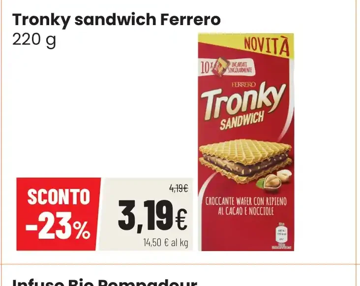 Tronky sandwich Ferrero