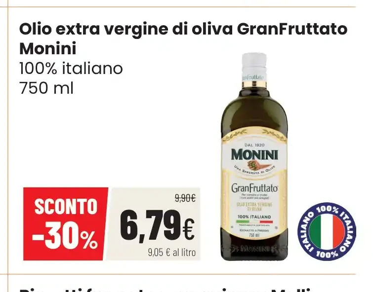 Olio extra vergine di oliva GranFruttato Monini