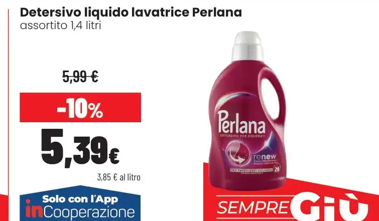 Detersivo liquido lavatrice Perlana