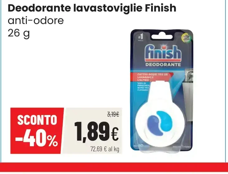 Deodorante lavastoviglie Finish anti-odore
