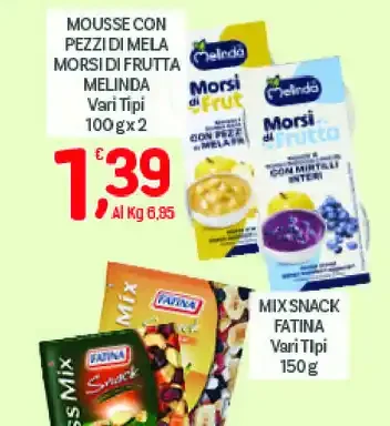 Mousse con pezzi di mela, morsi di frutta Melinda