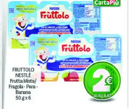 Fruttolo Nestlé Frutta Mista Fragola Pera Banana 50 g x 6