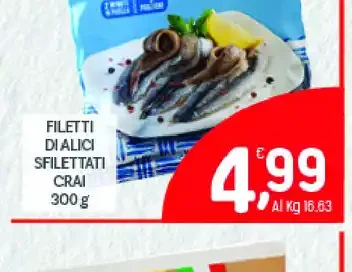 Filetti di alici sfilettati Crai 300 g