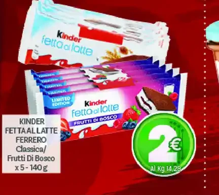 Barrette Kinder Fetta al Latte
