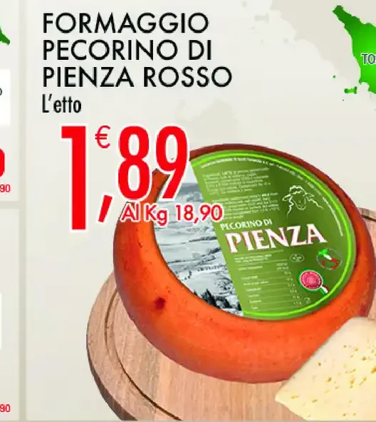 Formaggio pecorino di Pienza rosso