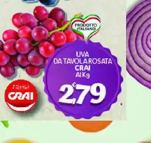 Uva da tavola rosata Crai