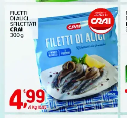 Filetti di alici sfilettati Crai