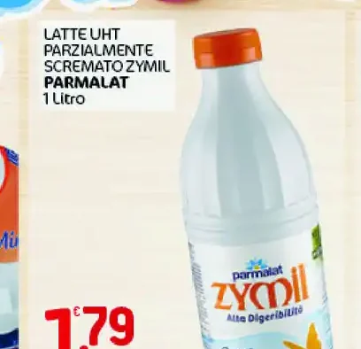 Latte UHT parzialmente scremato Zymil Parmalat