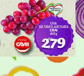 Uva da tavola rosata Crai