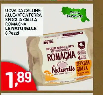 Uova da galline allevate a terra sfoglia gialla romagna Le Naturalle