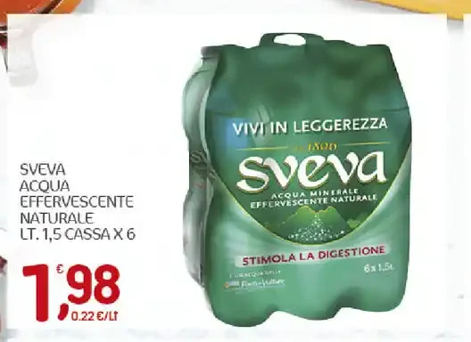 Acqua effervescente naturale Sveva