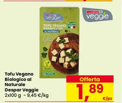Tofu vegano biologico al naturale Despar Veggie